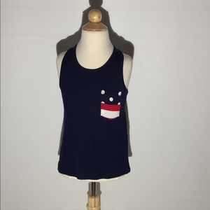 ⭐SALE⭐NEW Girls American Flag Tank Top 4th of July Patriotic Navy Blue Shirt